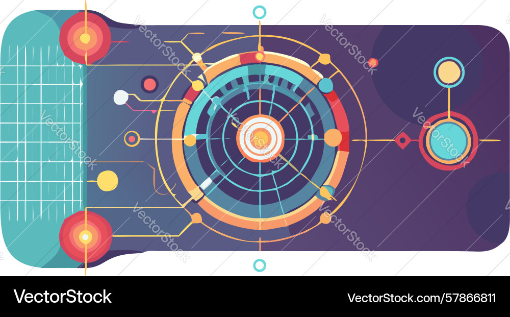 Abstract futuristic circuit board data flow vector image