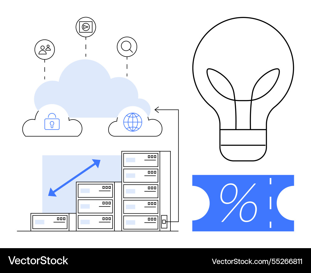Cloud data management with growth security Cloud data management with growth security vector image