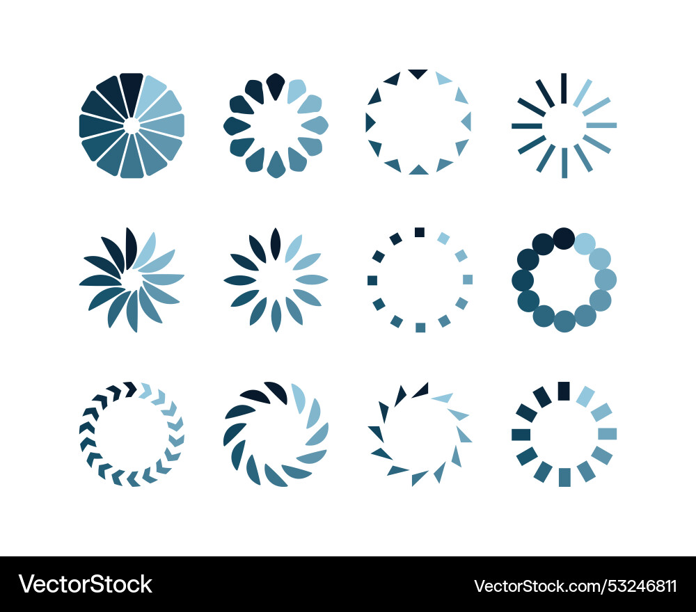 Collection loading bar status icon set of loaded Collection loading bar status icon set of loaded Vector Image