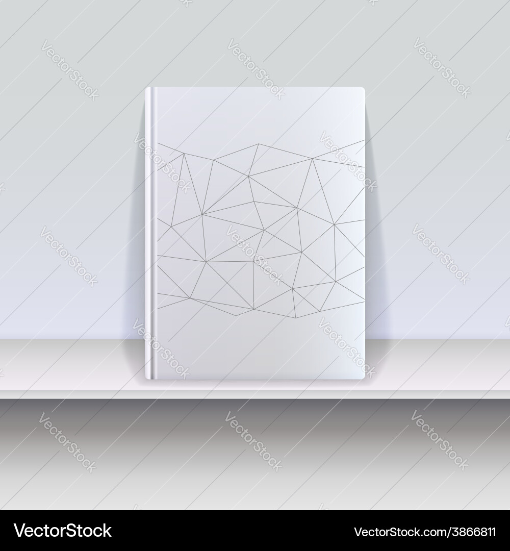 Cover book with techno pattern on a shelf vector image