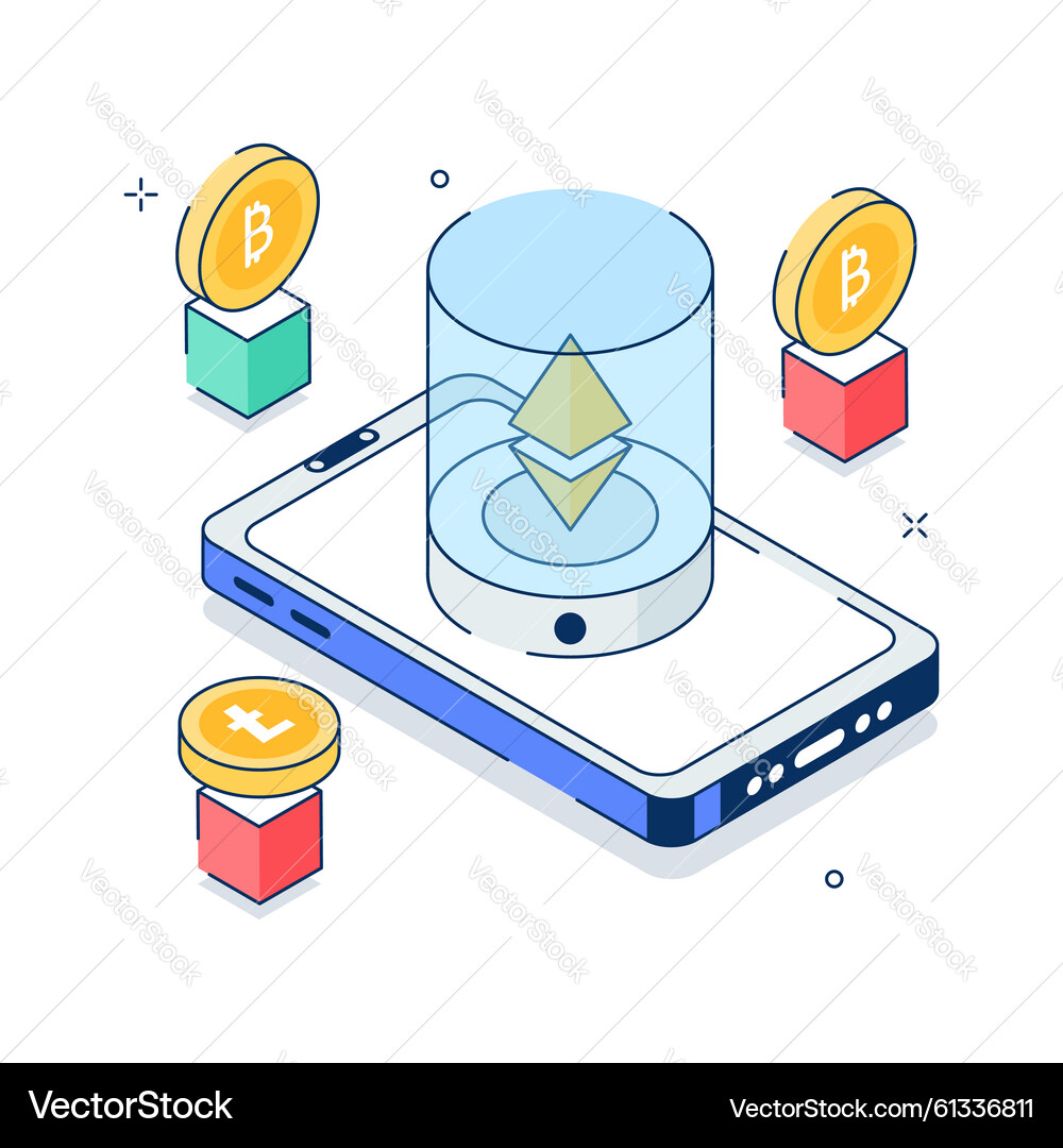 Cryptocurrency Digital Wallet – Royalty-Free Vector | VectorStock