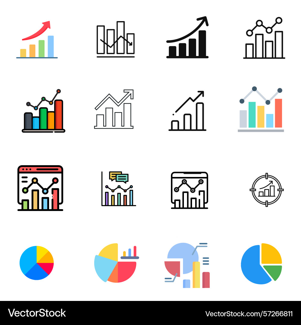 Food analytics icon fork with graph and chart vector image