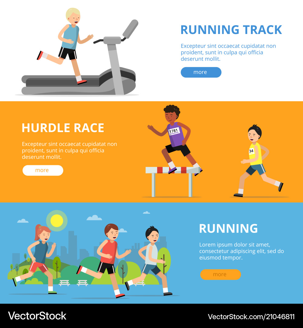 Horizontal banners with different style running Horizontal banners with different style running vector image