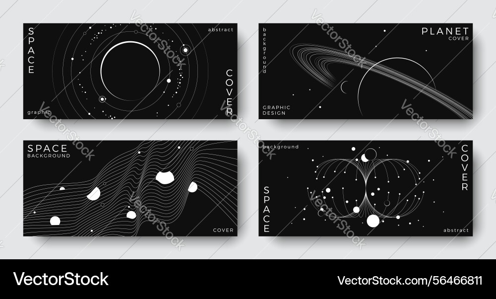 Set of abstract space horizontal backgrounds Set of abstract space horizontal backgrounds vector image