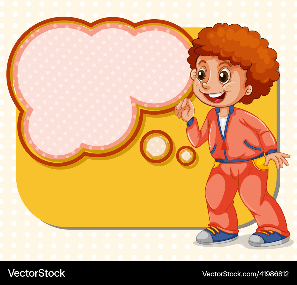 A boy thinking with empty callouts A boy thinking with empty callouts Vector Image