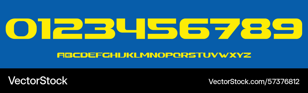 Bold numeric font compressed wide block numbers Bold numeric font compressed wide block numbers vector image
