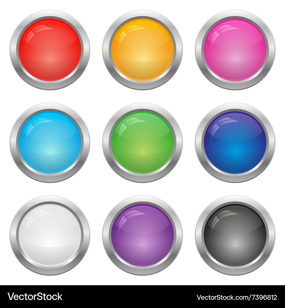 Collection of Rounded Buttons vector image