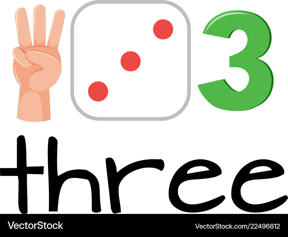 Counting Number Three - Math Set vector image