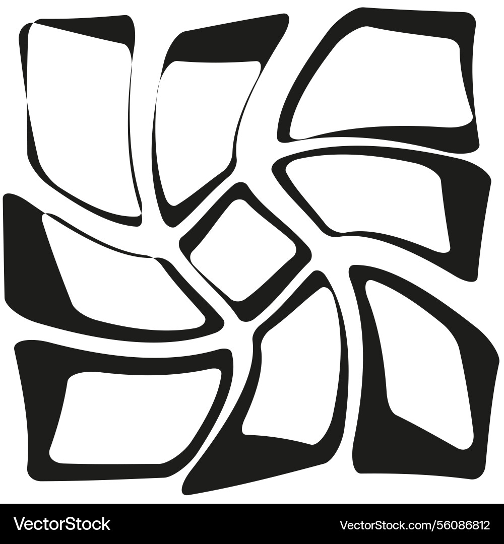 Curved geometric pattern abstract shape distorted Curved geometric pattern abstract shape distorted vector image