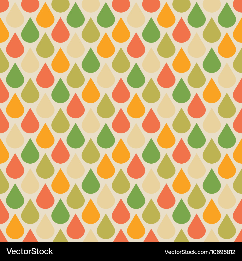 Drops seamless pattern in fall colors vector image