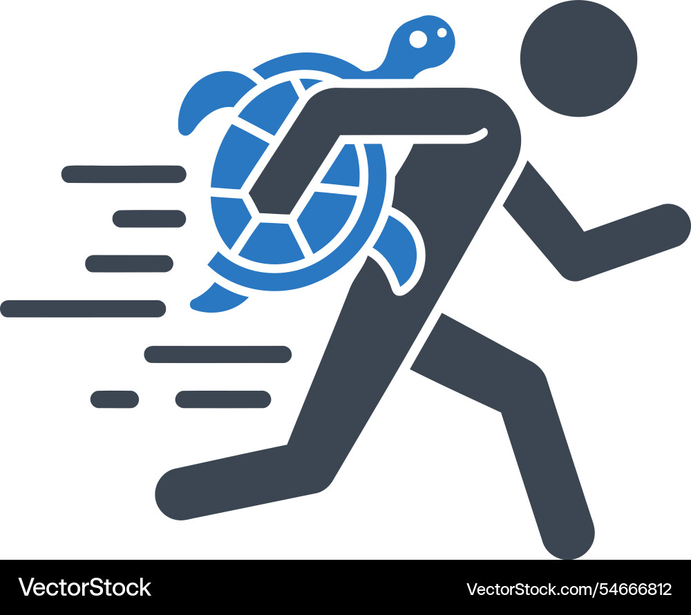 Fast running with turtle icon vector image