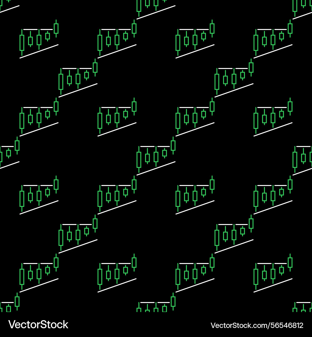Level breakout candlestick chart seamless pattern Level breakout candlestick chart seamless pattern vector image
