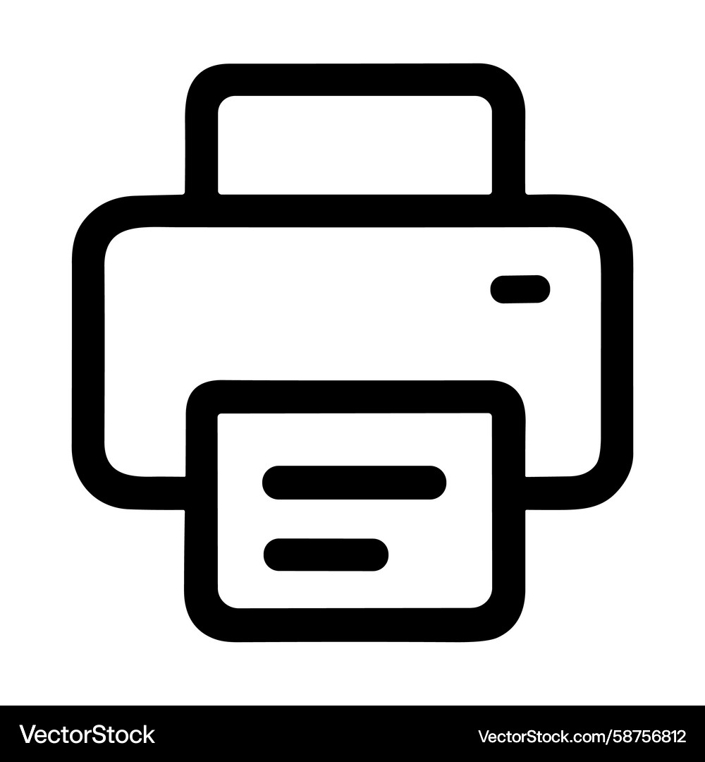 Line Printer Icon - Printing Machine Vector Image