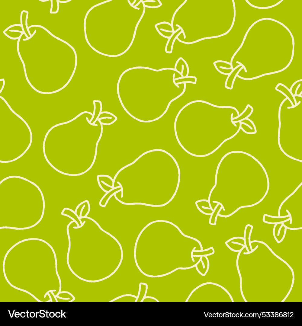 Outline bunch of pear seamless pattern design vector image