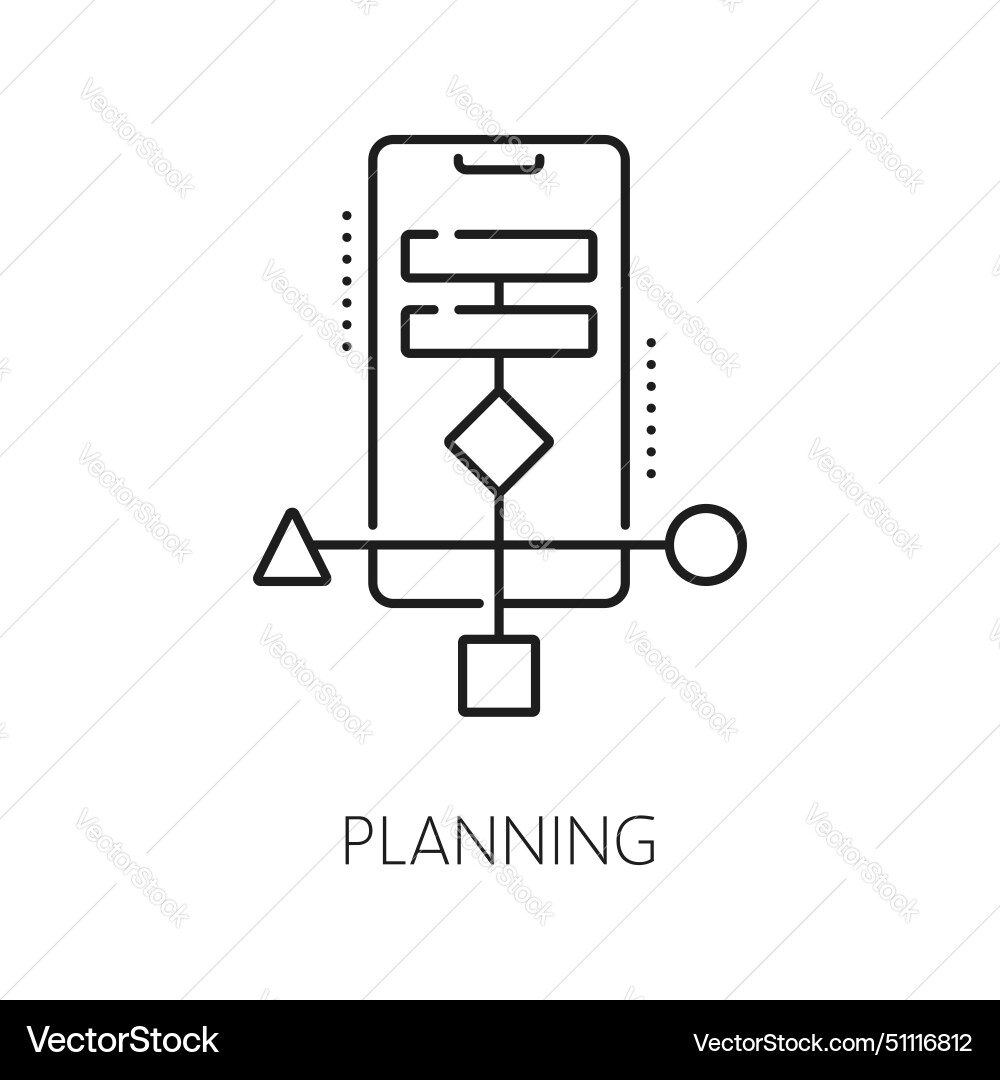 Planning web app develop and optimization icon Planning web app develop and optimization icon vector image