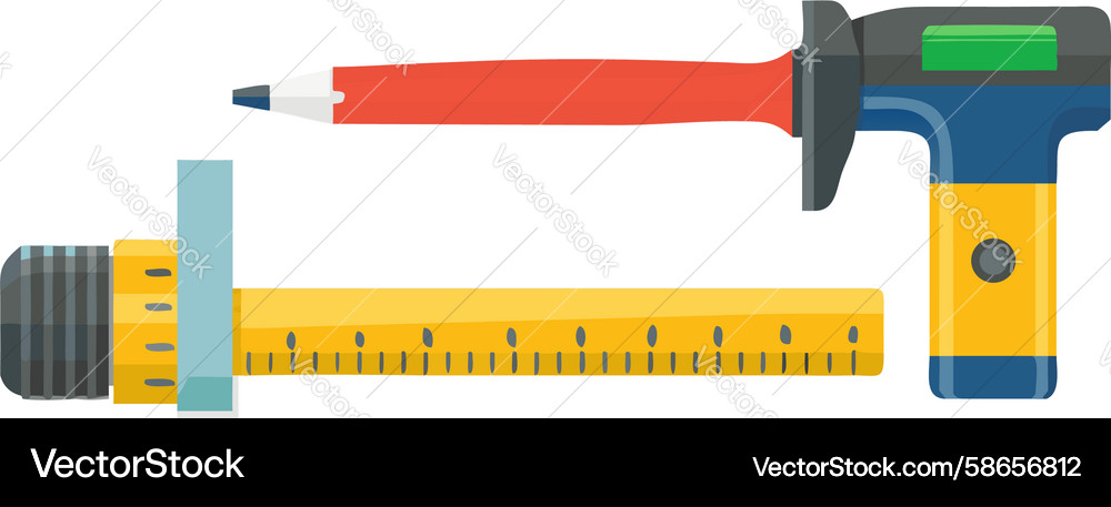 Precision Measuring Tape with Level Vector Image
