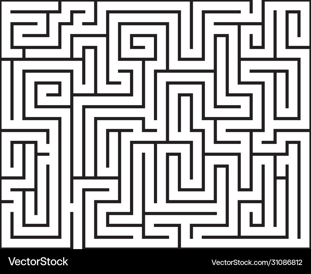 Rectangle maze isolated vector image