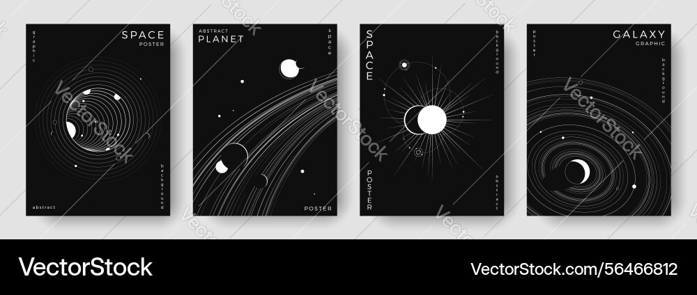 Set of abstract space astronomy backgrounds Vector Image