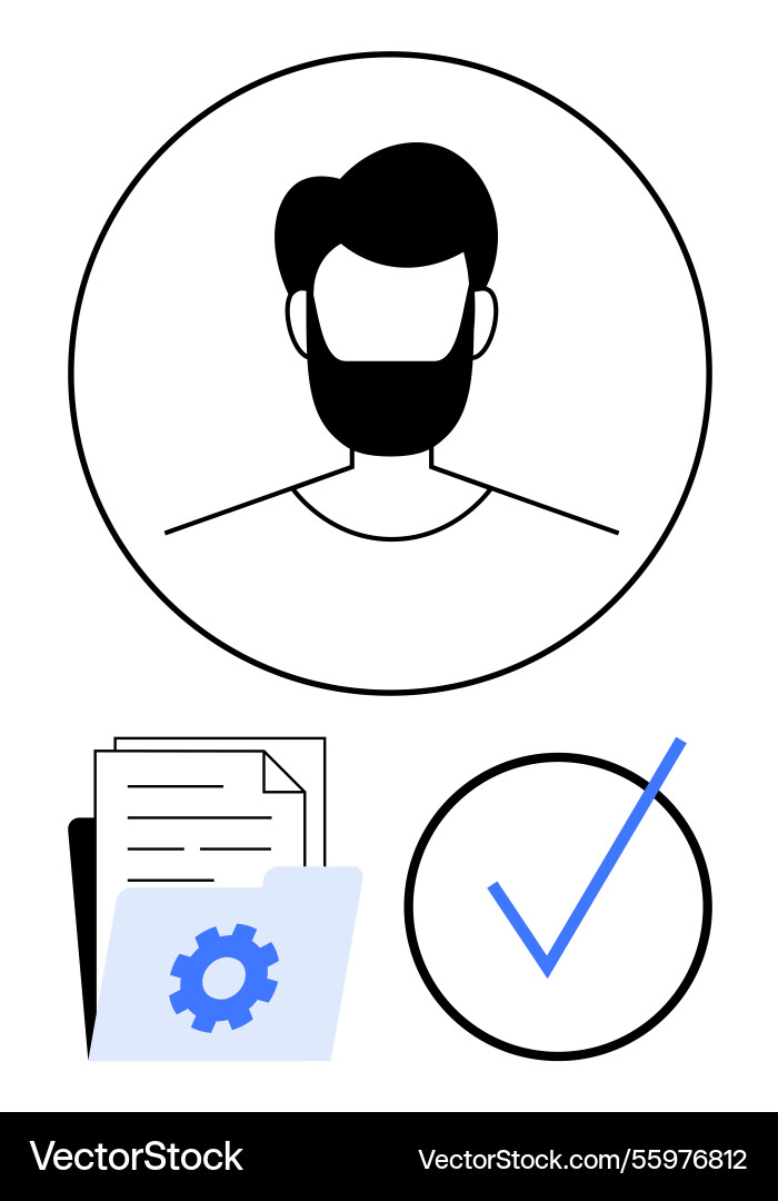 User profile management with document settings Vector Image