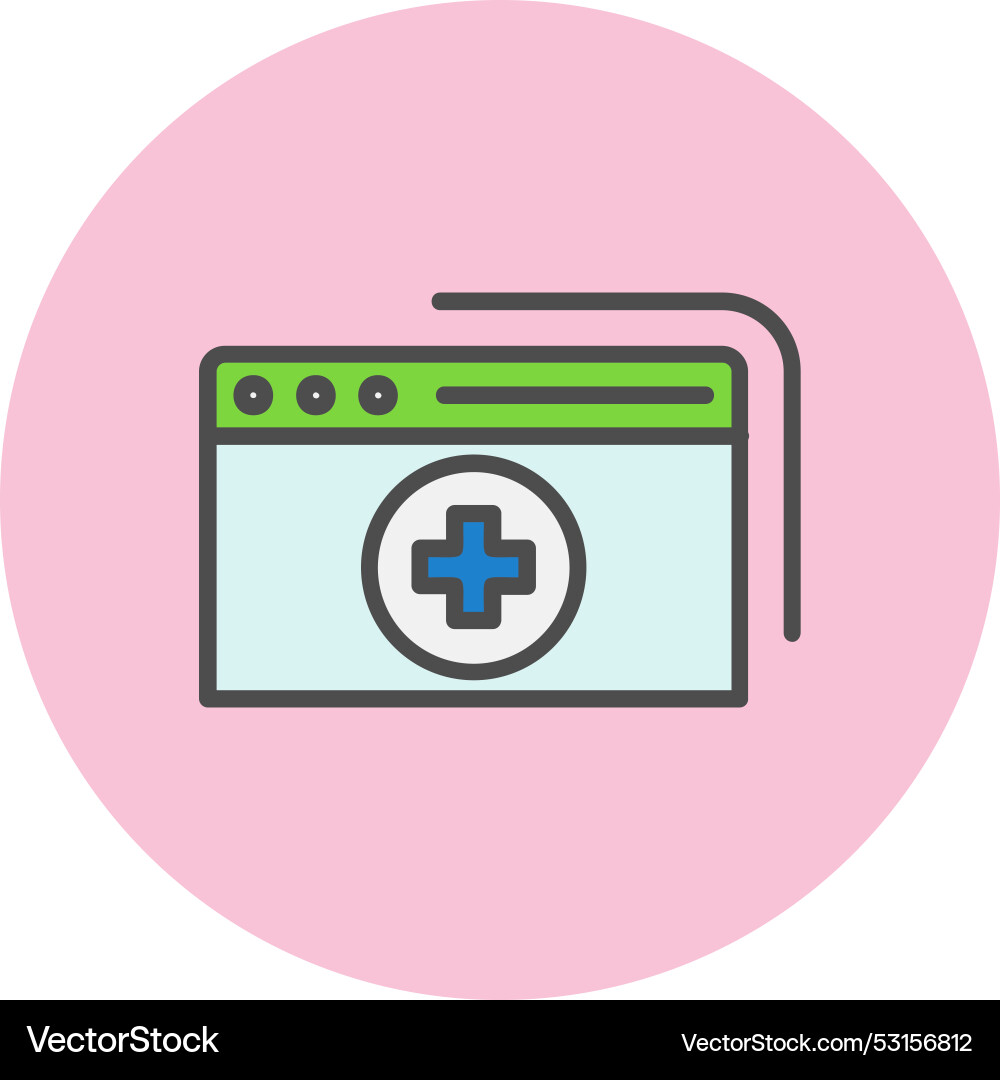 Web site line filled circle icon Vector Image