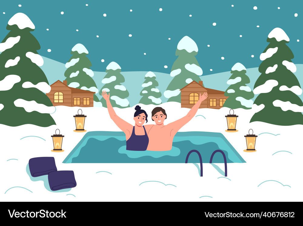 Winter pool hardening composition vector image