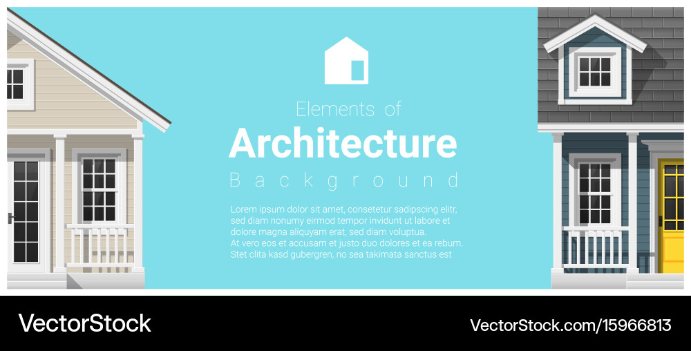 Architecture background with a small house Vector Image