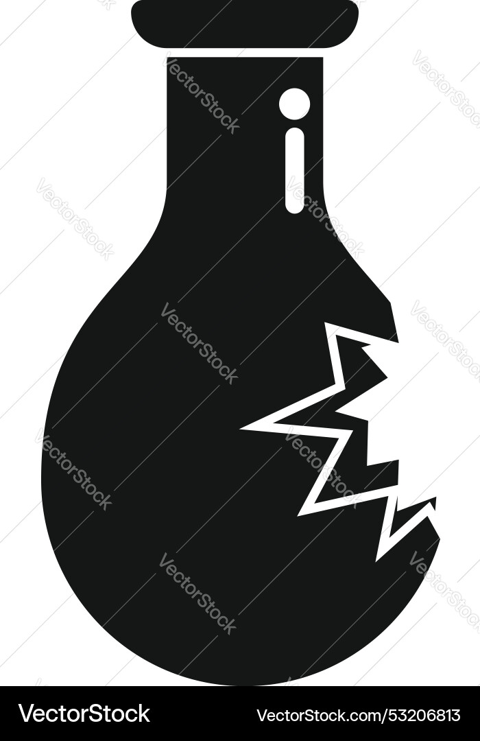 Chemical flask breaking icon simple style Chemical flask breaking icon simple style vector image