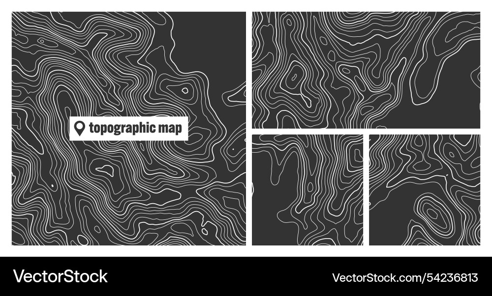 Colorful topographic map sets with contour lines Colorful topographic map sets with contour lines vector image