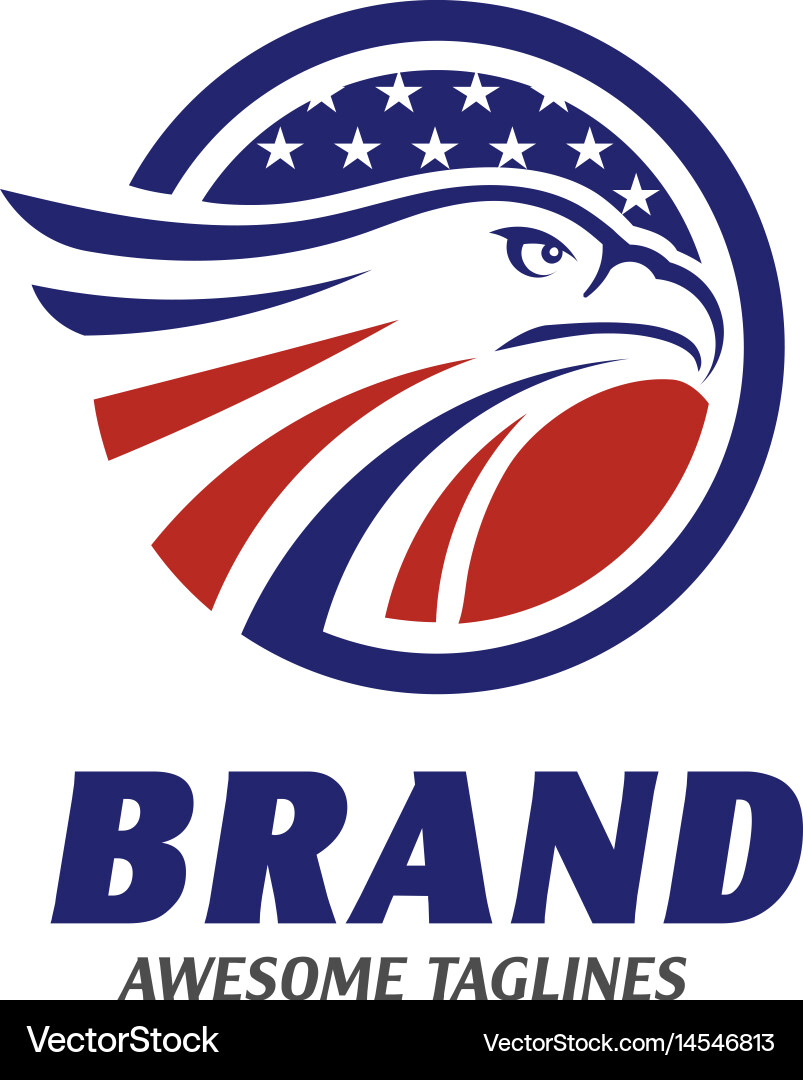 Eagle Head Circle Logo Vector Image