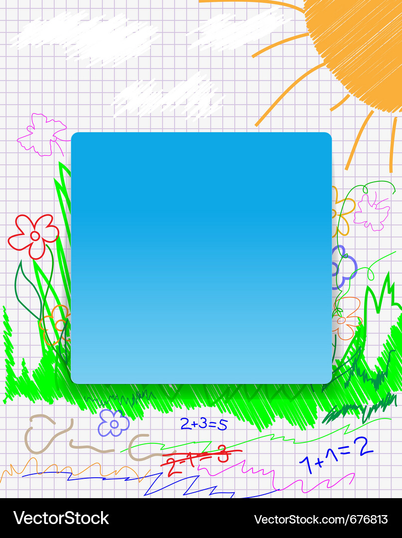 Exercise book with a sticker Vector Image
