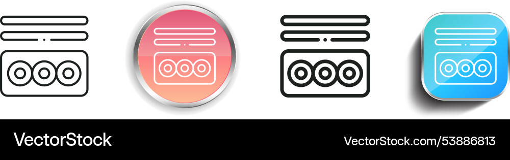 Fish icon thin linear regular and button style vector image