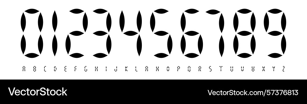 Font logo numbers numeric alphabet typography vector image