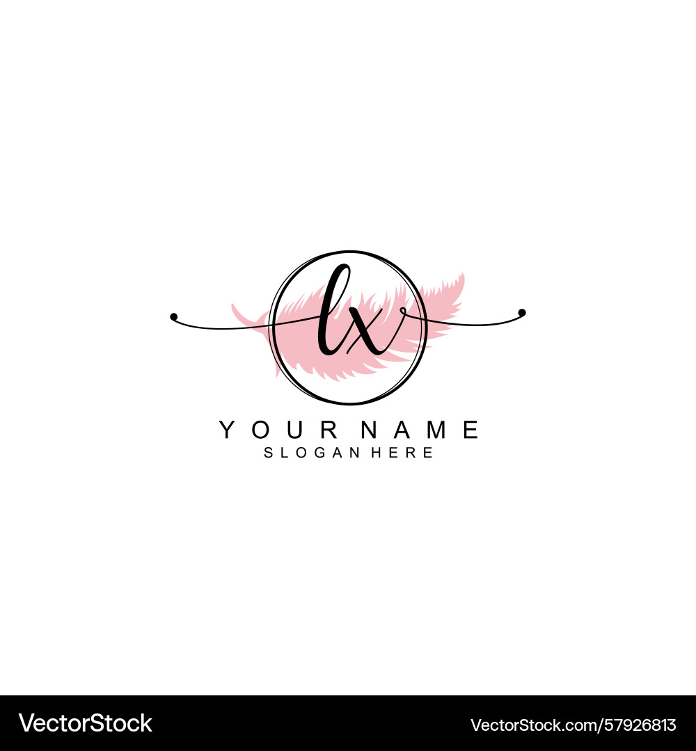 Handwriting logo concepts with initial lx Vector Image