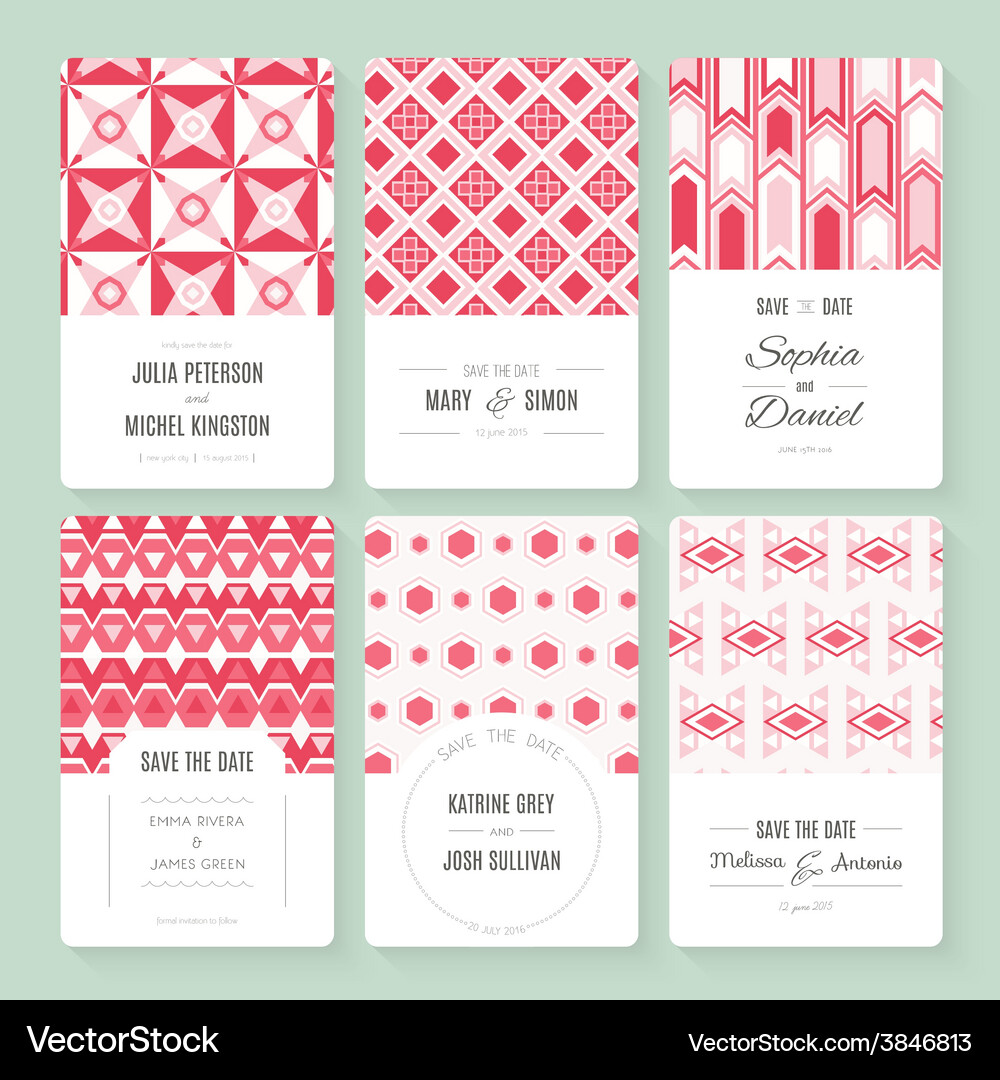 Save the date collection Vector Image