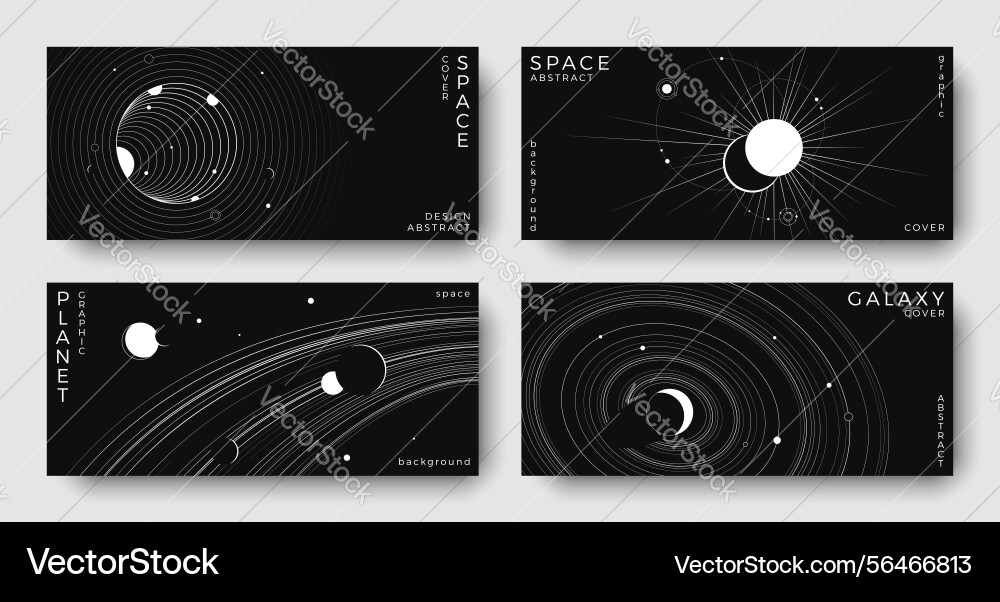 Set of abstract space horizontal backgrounds Set of abstract space horizontal backgrounds vector image