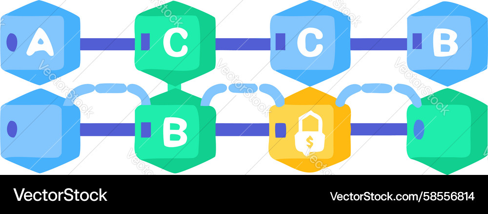 Blockchain Network Nodes Vector Image