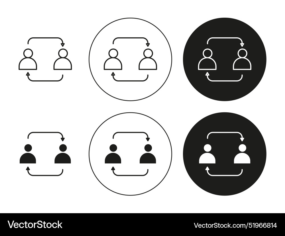 C2c icon set in thin line outline style Vector Image