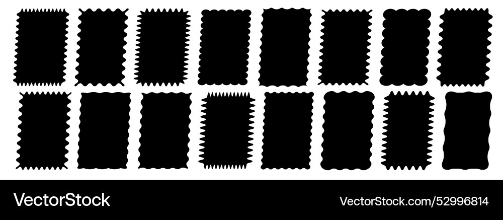 Cloudy wave curve edge borders set Cloudy wave curve edge borders set vector image