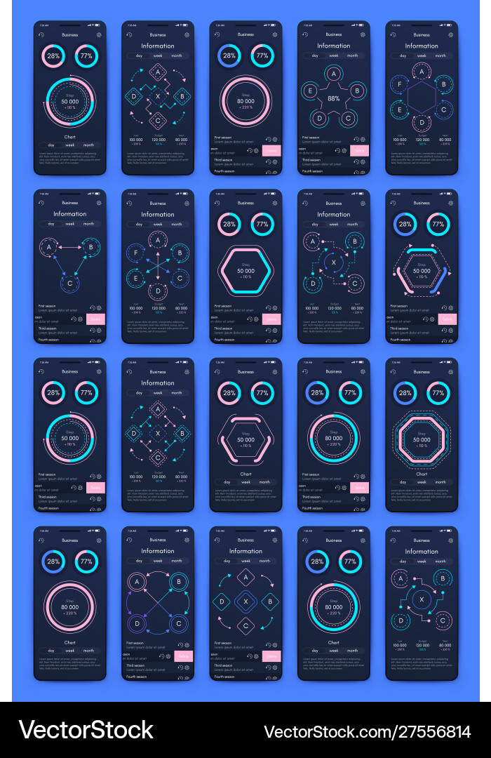 Different ui ux gui screens and flat web icons Different ui ux gui screens and flat web icons vector image
