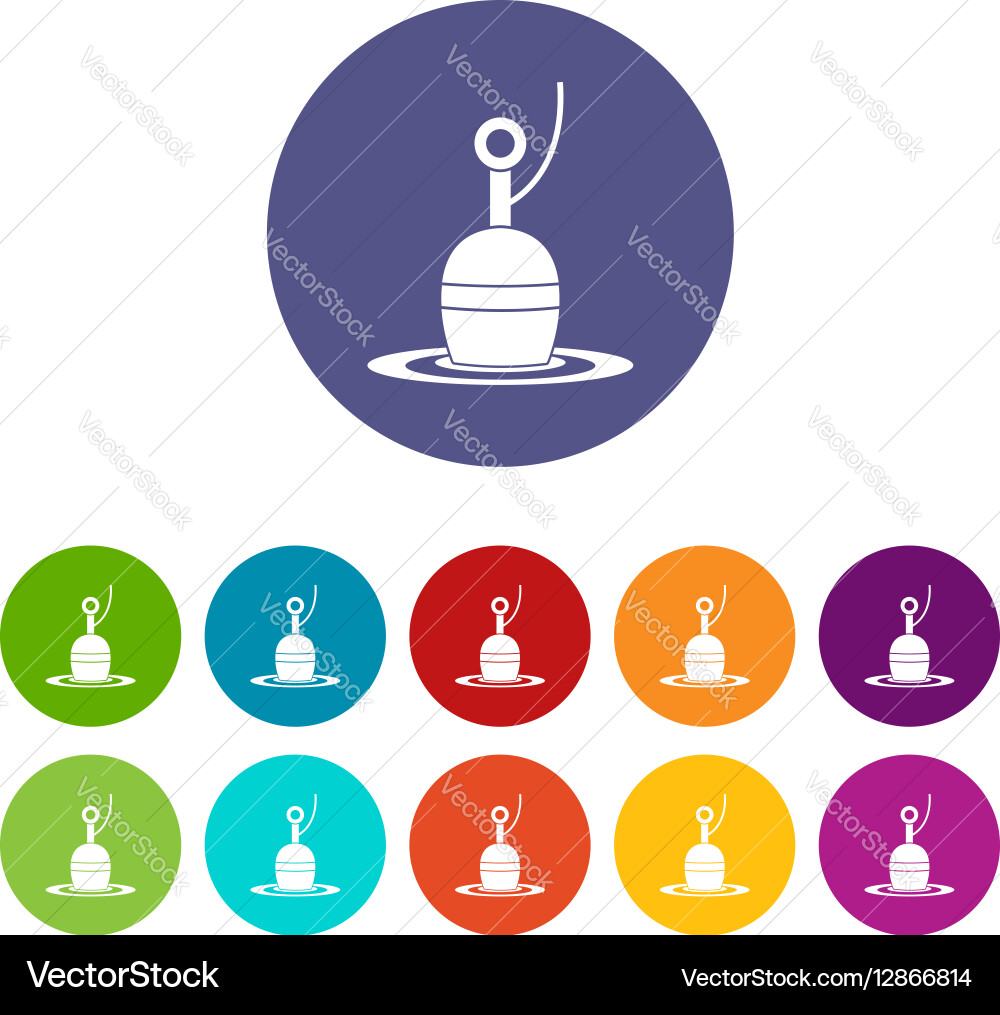 Floating bobber set icons vector image