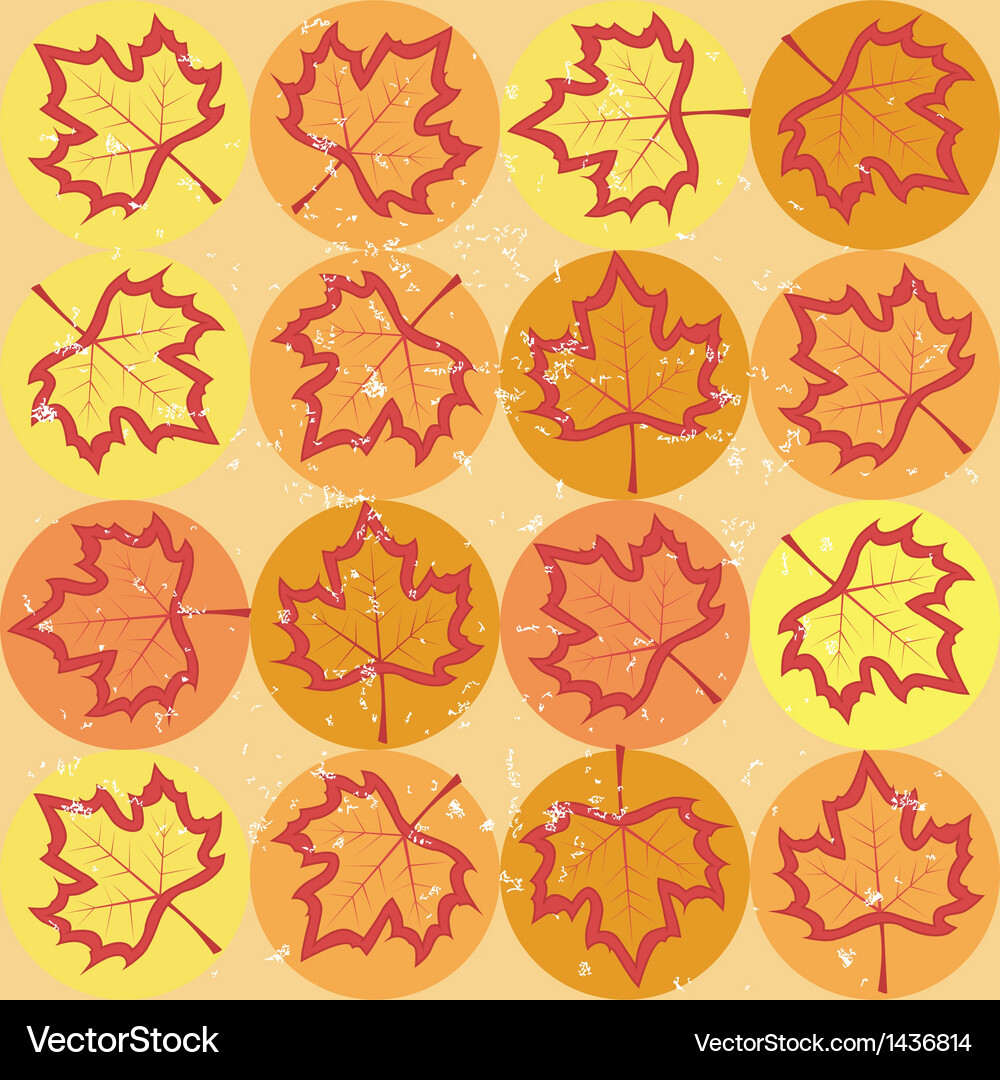 Grunge pattern with maple leaves Vector Image