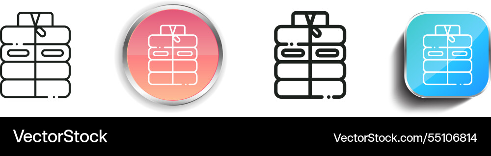 Jacket icon thin linear regular and button style Vector Image