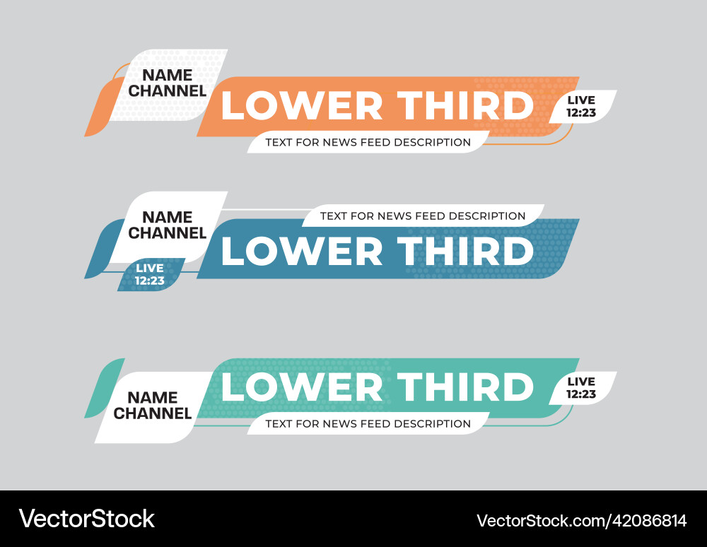 Lower third for news information title channel vector image