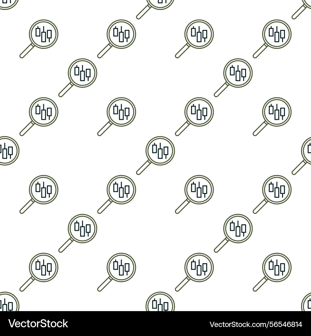 Magnifier with candlestick pattern searching vector image