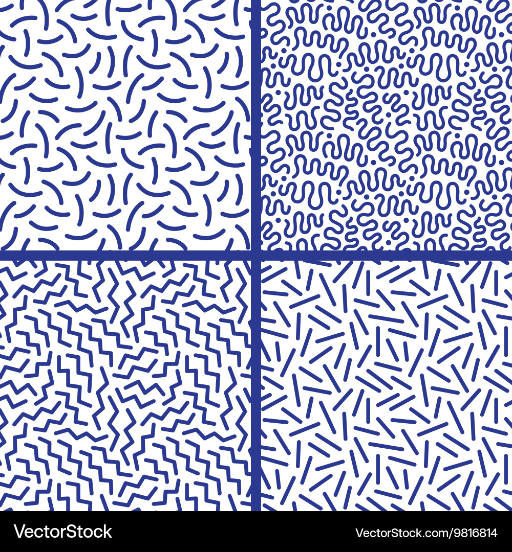 Seamless patterns with lines Vector Image