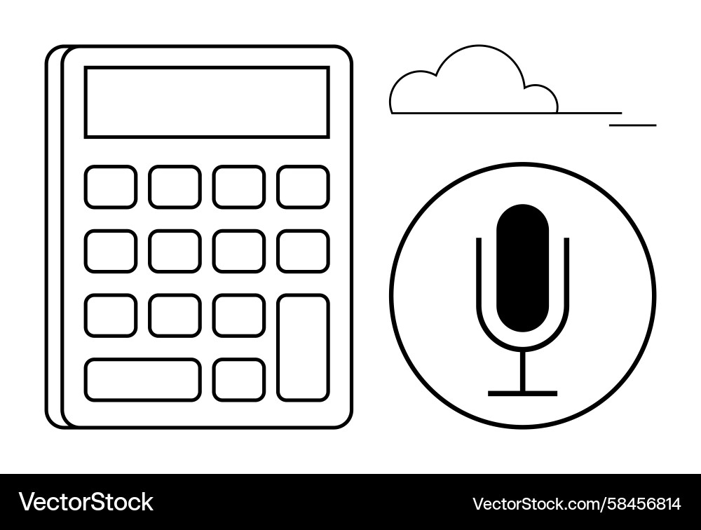 Voice Input & Calculator Concept Vector Image