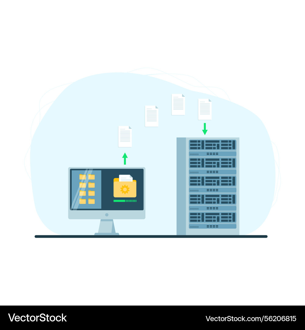 Data server web concept database and personal Data server web concept database and personal vector image