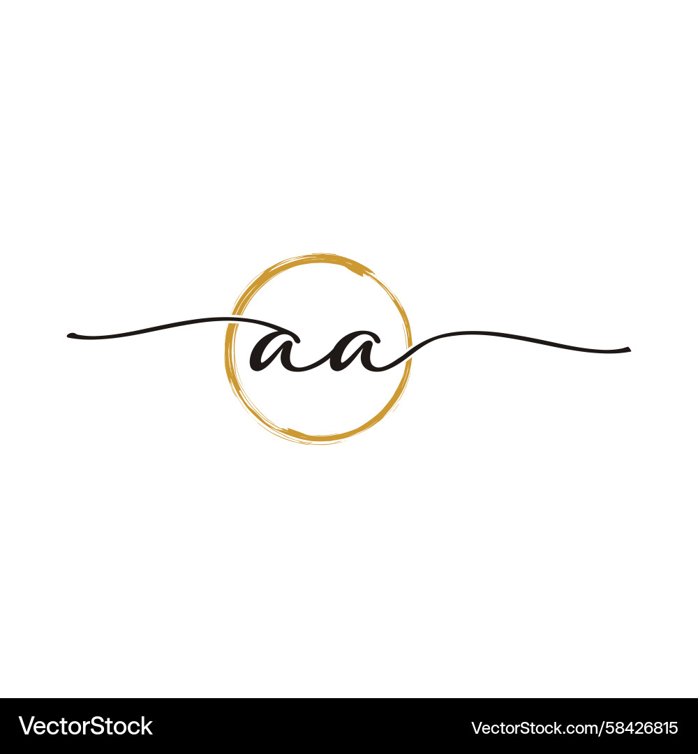 Elegant A Initial Script Logo Template Vector Image