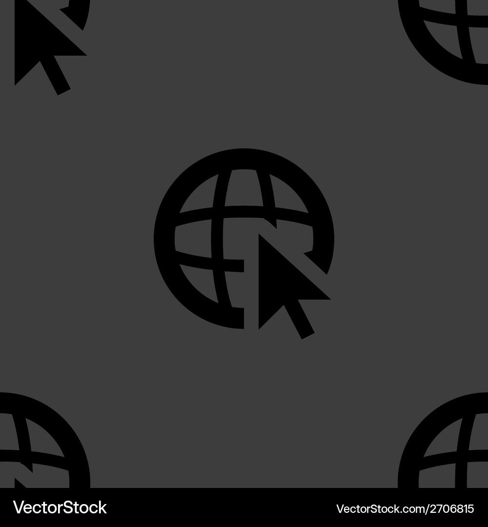 Globe web icon flat design seamless pattern Vector Image