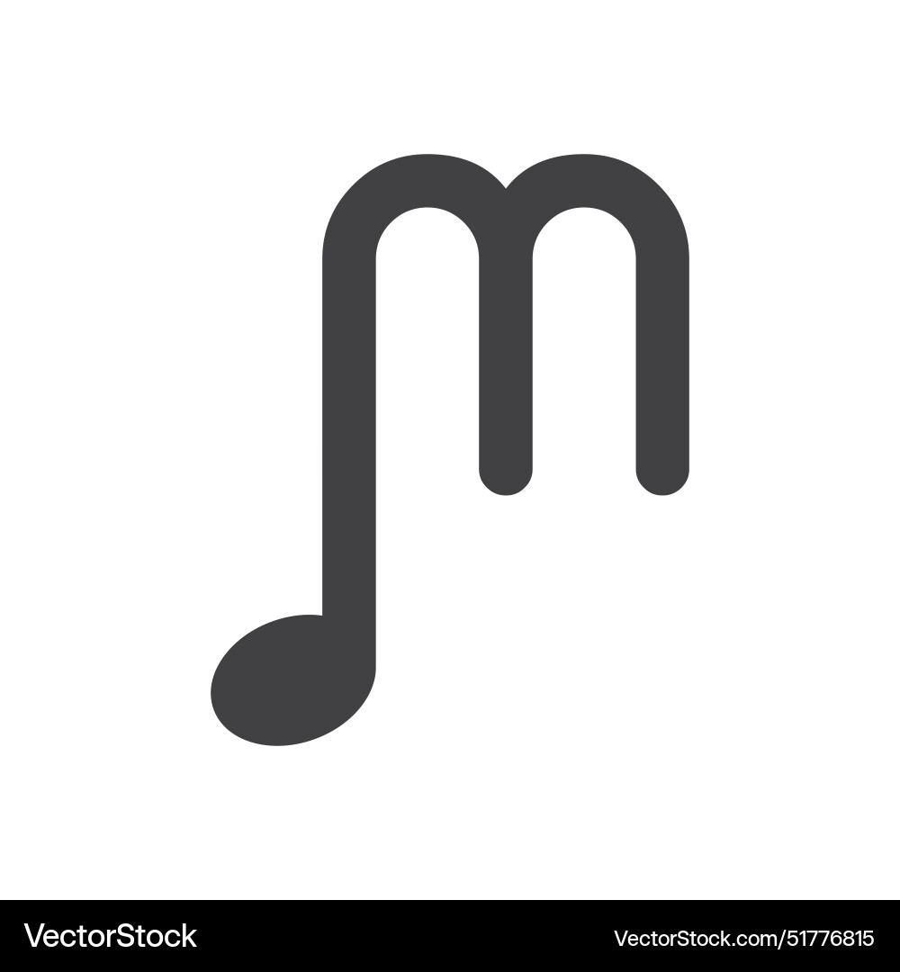 Note music with initial letter Note music with initial letter Vector Image